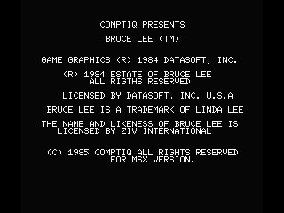 Bruce Lee screenshot 4 for MSX